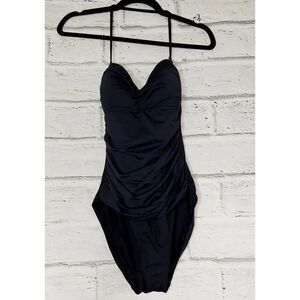La Blanca Women's One-Piece Swimsuit Solid Black Size 10 Slimming Bathing Suit